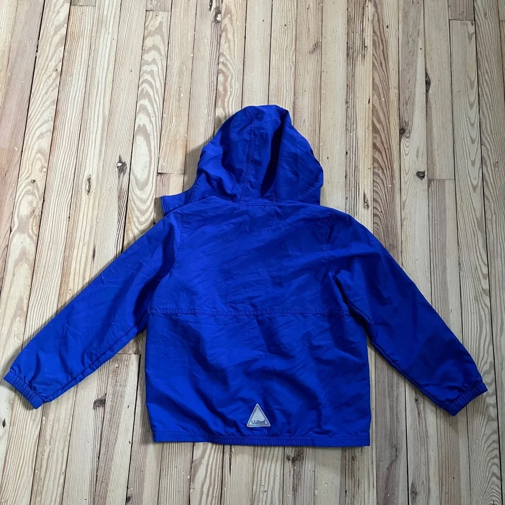 L.L. Bean Kids Royal Blue Hooded Lightweight Windbreaker Jacket Size Small‎ 8